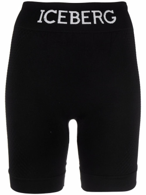 

Logo-waist slip-on cycling shorts, Iceberg Logo-waist slip-on cycling shorts
