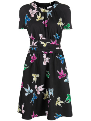 

Bow-detail short-sleeved midi dress, Boutique Moschino Bow-detail short-sleeved midi dress