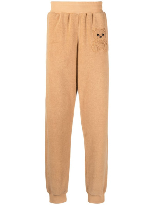 

Embroidered-teddy fleece track pants, Moschino Embroidered-teddy fleece track pants