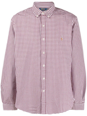 

Logo-embroidered check-print shirt, Polo Ralph Lauren Logo-embroidered check-print shirt