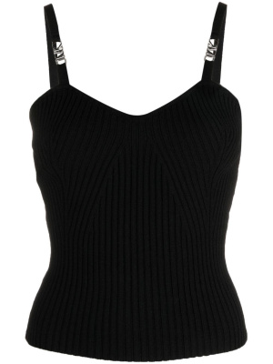 

Logo-strap ribbed knit top, Michael Kors Logo-strap ribbed knit top