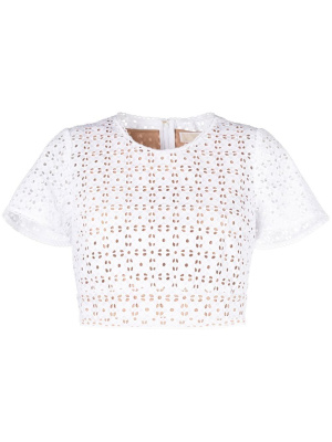 

Cotton broderie anglaise cropped top, Michael Kors Cotton broderie anglaise cropped top
