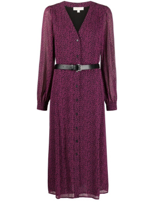 

Belted-waist midi dress, Michael Kors Belted-waist midi dress
