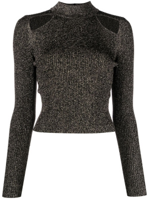

Glitter ribbed-knit crop jumper, Michael Kors Glitter ribbed-knit crop jumper