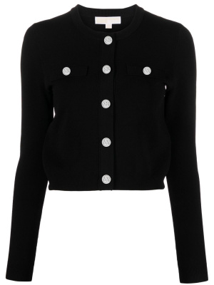 

Logo-embossed buttoned cardigan, Michael Kors Logo-embossed buttoned cardigan