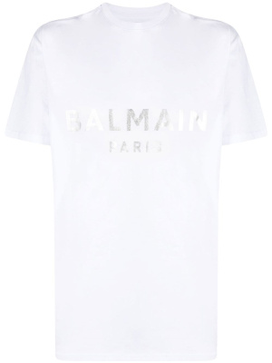 

Logo-print detail T-shirt, Balmain Logo-print detail T-shirt