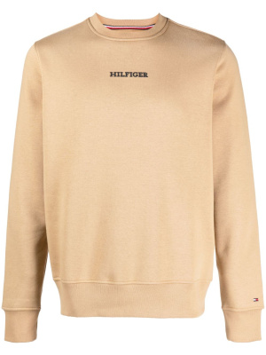 

Logo-embossed cotton-blend sweatshirt, Tommy Hilfiger Logo-embossed cotton-blend sweatshirt