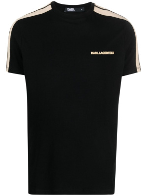 

Logo-print striped T-shirt, Karl Lagerfeld Logo-print striped T-shirt