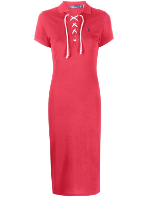 

Lace-up cotton polo dress, Polo Ralph Lauren Lace-up cotton polo dress