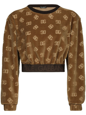 

Monogram-jacquard cropped sweatshirt, Dolce & Gabbana Monogram-jacquard cropped sweatshirt