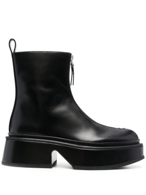 

Zipped leather booties, Jil Sander Zipped leather booties