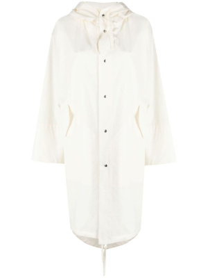 

Logo print drawstring coat, Jil Sander Logo print drawstring coat