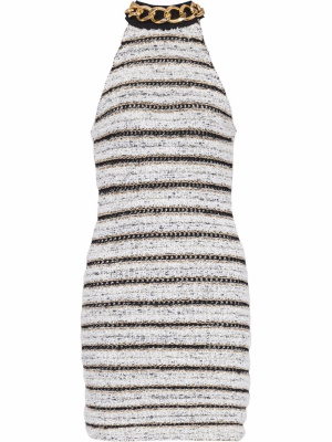 

Halterneck tweed minidress, Balmain Halterneck tweed minidress