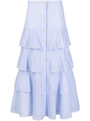 

Striped tiered skirt, SANDRO Striped tiered skirt