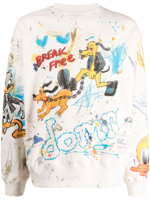 

Graphic-print cotton sweatshirt, DOMREBEL Graphic-print cotton sweatshirt