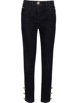 

Button-embossed skinny jeans, Balmain Button-embossed skinny jeans