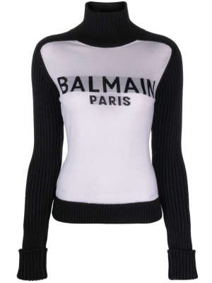 

Logo-intarsia colour-block jumper, Balmain Logo-intarsia colour-block jumper