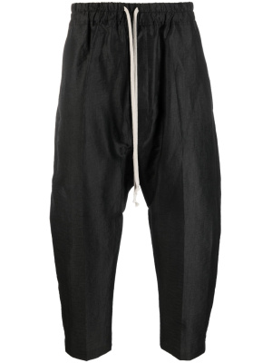 

Cropped drawstring-waist trousers, Rick Owens Cropped drawstring-waist trousers