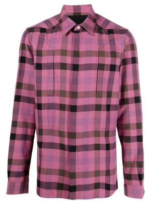 

Fog-pocket plaid over-shirt, Rick Owens Fog-pocket plaid over-shirt