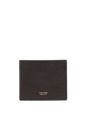

Logo-lettering grained leather wallet, TOM FORD Logo-lettering grained leather wallet