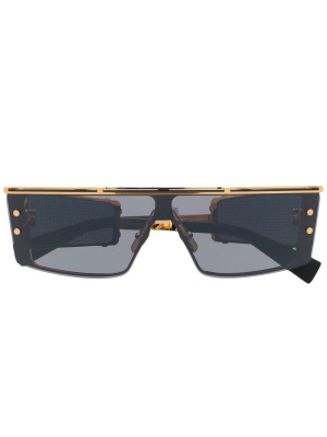 

Logo-embossed square-frame sunglasses, Balmain Eyewear Logo-embossed square-frame sunglasses