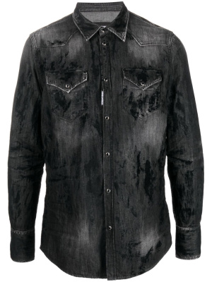 

Distressed-finish denim shirt, Dsquared2 Distressed-finish denim shirt