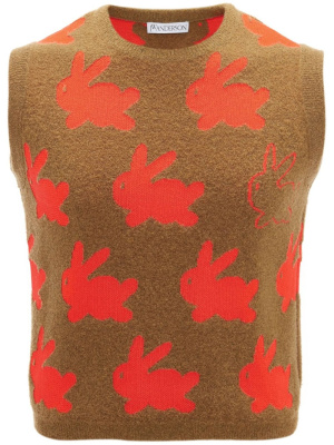 

Bunny-print knitted vest, JW Anderson Bunny-print knitted vest