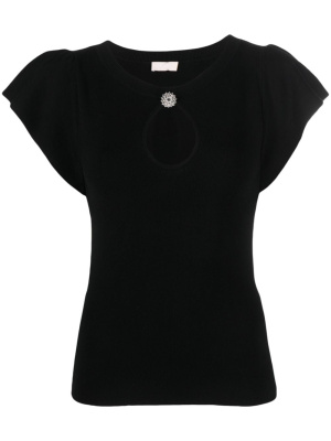 

Crystal-embellished fine-knit top, LIU JO Crystal-embellished fine-knit top