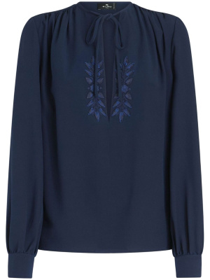 

Leaf-embroidery silk blouse, ETRO Leaf-embroidery silk blouse