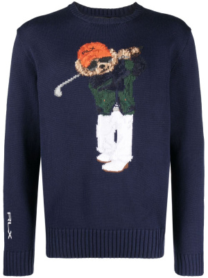 

Intarsia-knit logo jumper, Polo Ralph Lauren Intarsia-knit logo jumper