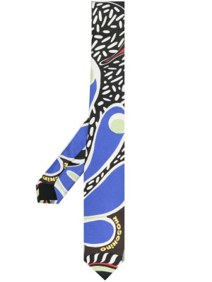 

Abstract-print silk tie, Moschino Abstract-print silk tie