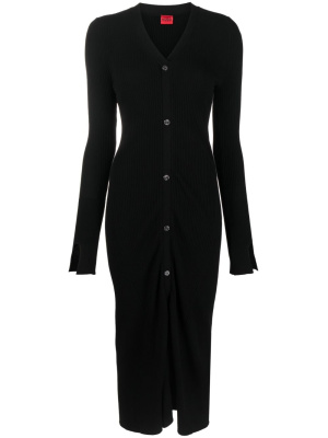 

V-neck ribbed dress, HUGO V-neck ribbed dress