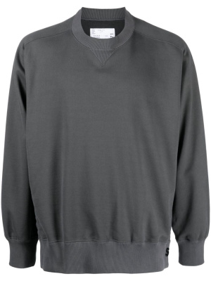 

logo-plaque cotton sweatshirt, Sacai S logo-plaque cotton sweatshirt