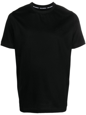 

Logo-embroidered cotton T-shirt, Karl Lagerfeld Logo-embroidered cotton T-shirt