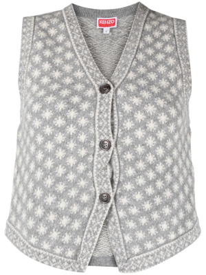 

Intarsia-knit wool waistcoat, Kenzo Intarsia-knit wool waistcoat