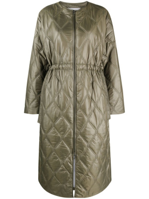 

Shiny quilted long coat, GANNI Shiny quilted long coat