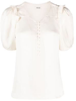 

Puff-sleeve satin top, Zadig&Voltaire Puff-sleeve satin top