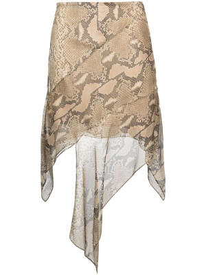 

Asymmetric-hem silk midi skirt, Stella McCartney Asymmetric-hem silk midi skirt