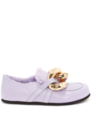 

Chain-trim leather loafers, JW Anderson Chain-trim leather loafers