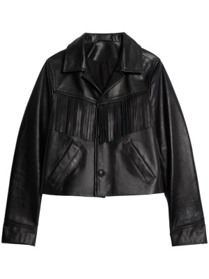 

Tasselled leather jacket, AMI Paris Tasselled leather jacket