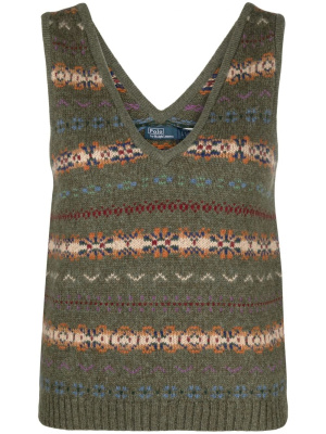 

Fair Isle sleeveless jumper, Polo Ralph Lauren Fair Isle sleeveless jumper