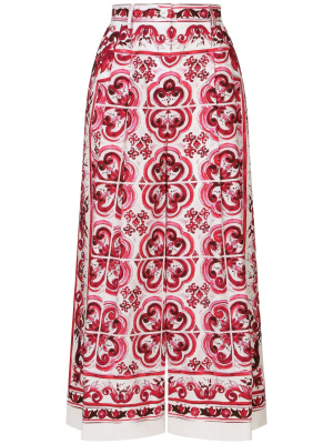 

Majolica-print cropped culottes, Dolce & Gabbana Majolica-print cropped culottes