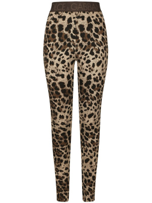 

Logo-waistband leopard-print leggings, Dolce & Gabbana Logo-waistband leopard-print leggings