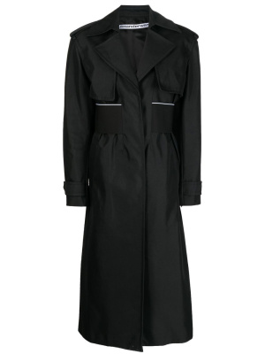 

Elasticated-logo trench coat, Alexander Wang Elasticated-logo trench coat