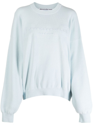 

Logo-embossed ribbed jumper, Alexander Wang Logo-embossed ribbed jumper