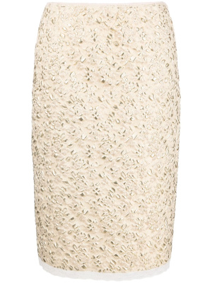

Brocade-effect lace-trim midi skirt, Nº21 Brocade-effect lace-trim midi skirt