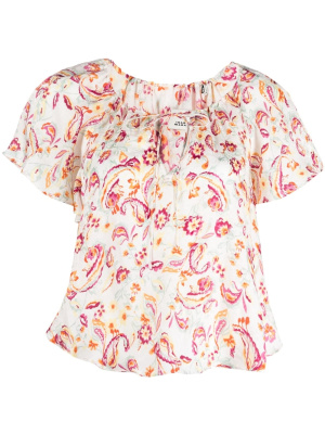

Floral-print short-sleeve blouse, ISABEL MARANT Floral-print short-sleeve blouse