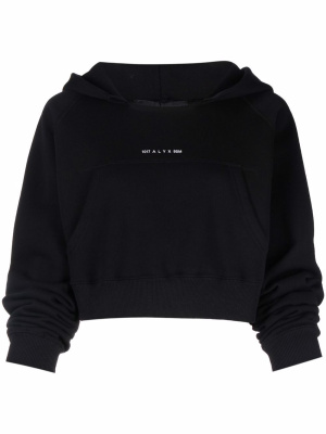 

Logo print square-neck hoodie, 1017 ALYX 9SM Logo print square-neck hoodie