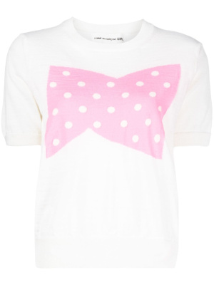 

Intarsia-knit short-sleeved top, Comme Des Garçons Girl Intarsia-knit short-sleeved top