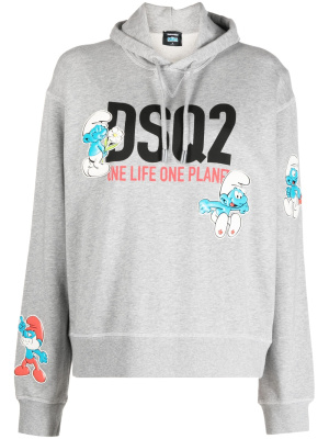 

Cartoon-print cotton hoodie, Dsquared2 Cartoon-print cotton hoodie